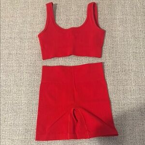 Amazon Women's Red Shorts Set